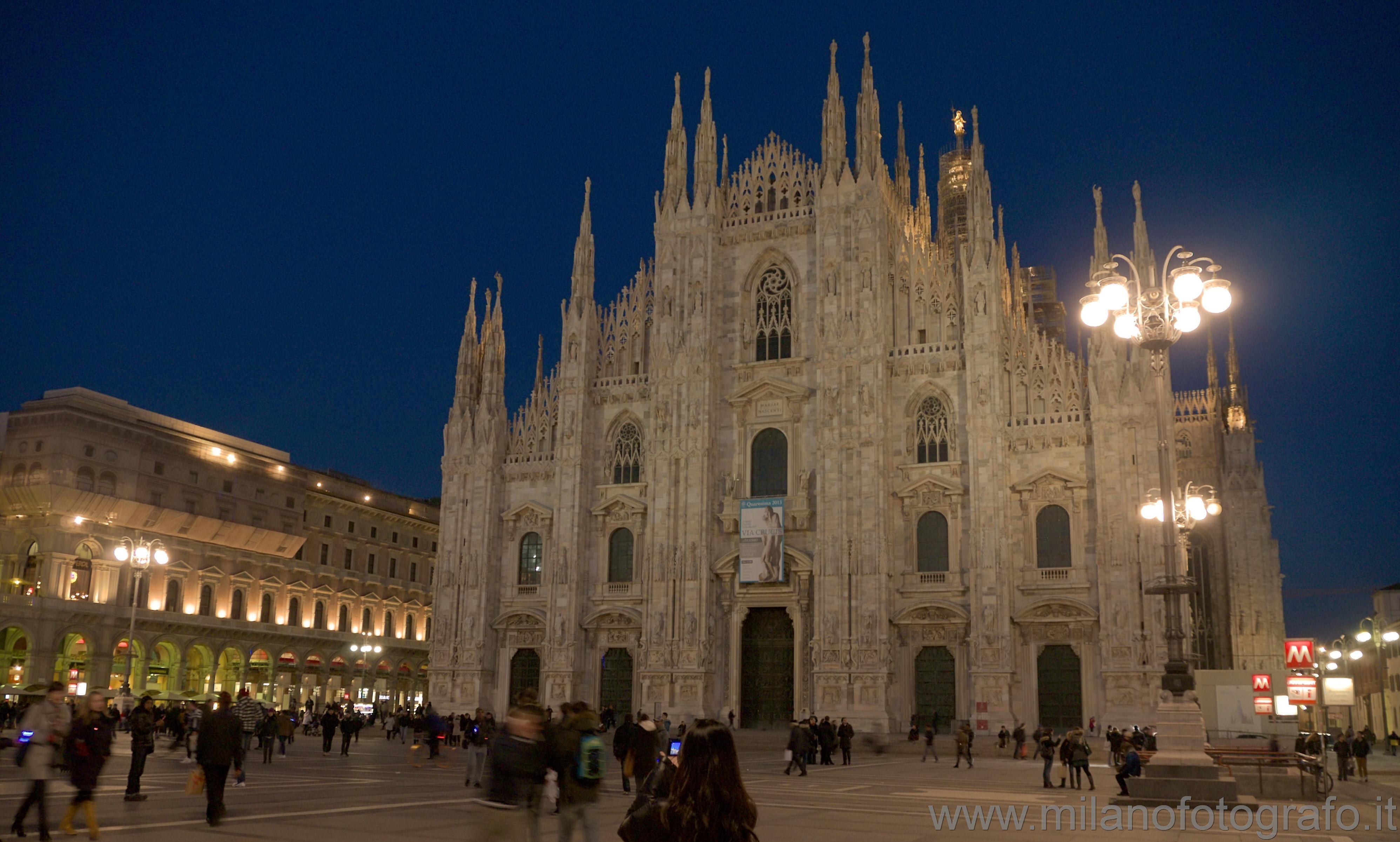 Milan (Italy) - The Duomo after sunset